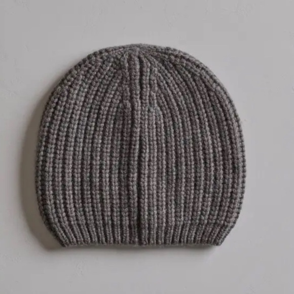 NWT JENNI KAYNE Cashmere Alpine Ribbed Beanie Shadow Gray Grey - Picture 3 of 5